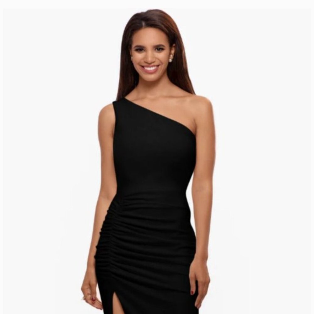 Besty & Adam One-Shoulder Ruched Sheath Dress